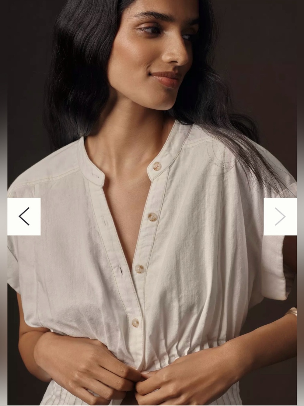 The Linden Denim Pleated
Waisted Blouse by Pilcro - Picture 2 of 7